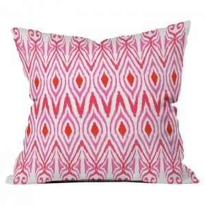 Deny Designs Ikat Watermelon Outdoor Throw Pillow NDY13955